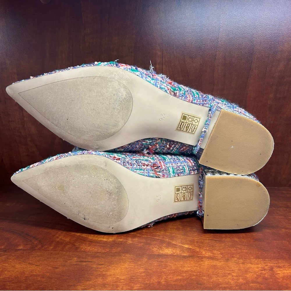 Jeffrey Campbell Multicolor Bridgerton Tweed Heels with Bow 9.5 - Picture 10 of 12